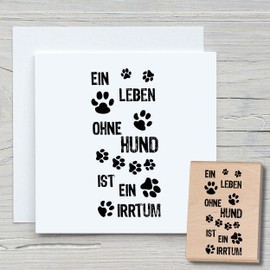 Newstamps Stamp "Ein Leben ohne Hund Motivstempel groß aus Holz & Gummi für Karten basteln, Holzstempel, Sayings, Sayings, Text Stamp, Lettering, Scrapbook, Textile Stamp, Decoration