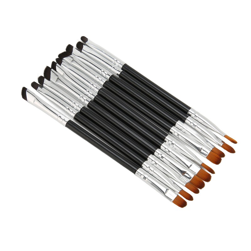 10pcs Sickle Eyeliner Brush Double Ended Sickle Eyeliner Detail Brush