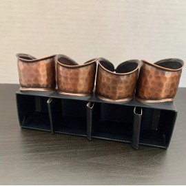 Decor Napkin Ring Hammered Copper Design Napkin Holder Tabletop Dining Decor Set of 4