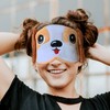 Fluffy Sleeping Mask with Animal Eyes - (Beagle Dog Design)