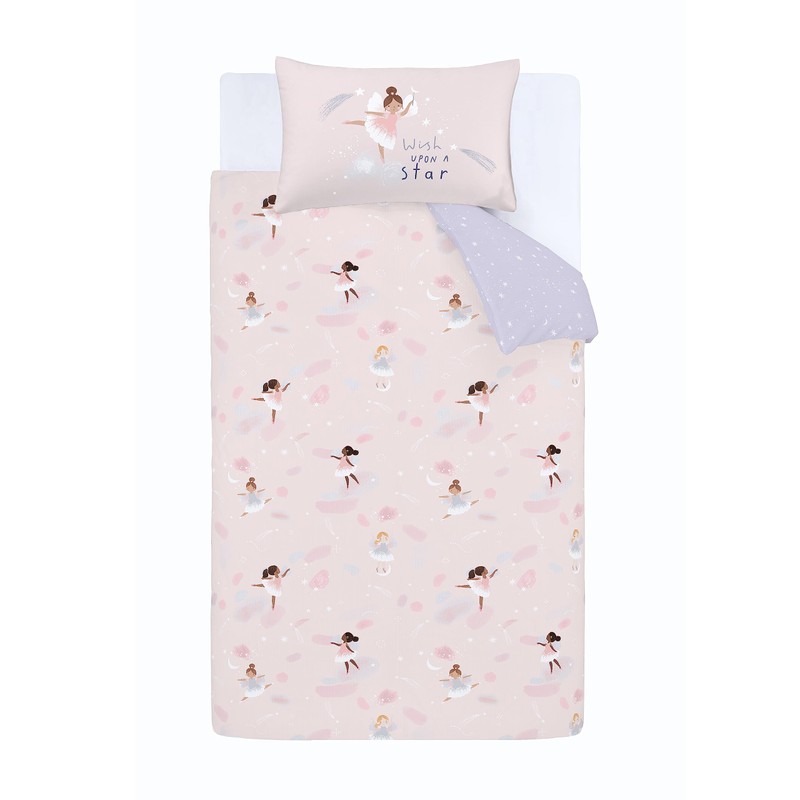 Catherine Lansfield Dancing Fairies Reversible Junior Duvet Cover Set with