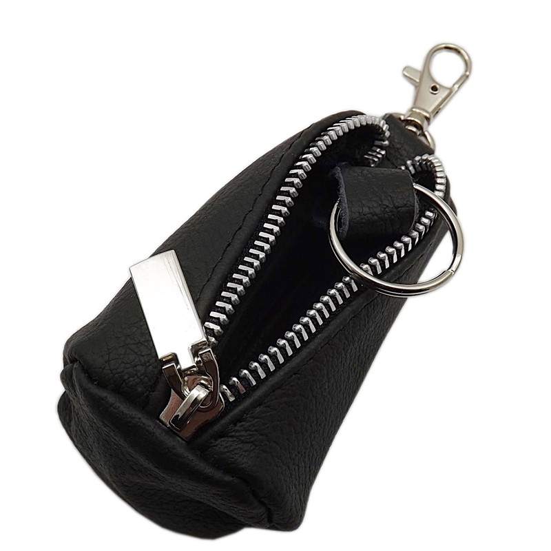 GENUINE LEATHER KEY BAG 1 Compartment in Black Made in