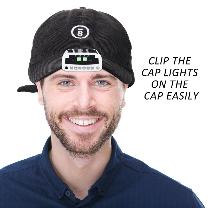 Mudder 2 Pieces LED Clip on Cap Lights USB Rechargeable