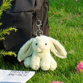 Apricot Lamb Cute Toys Plush Matcha Bunny Rabbit Stuffed Animal Soft Keychain for Kids Bag, Purse, Backpack, Handbag (Matcha Bunny)