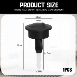 Black Toilet Flush Button, Dual Flush Toilet Push Button, Adjustable Toilet Flusher Button, Modern Minimalist Design for Toilet, Compatible with Twyford Toilet Flush Button, Black