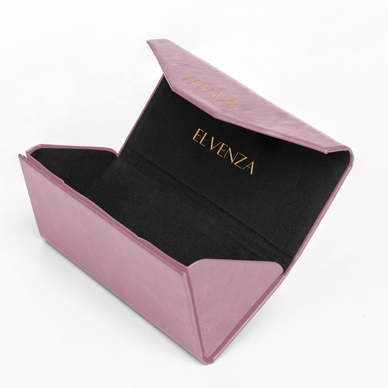 ELVENZA Glasses Case Foldable Sunglasses Case with Cleaning Cloth, Glasses