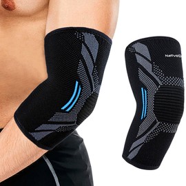 NativoDex Compression Elbow Sleeve for Men and Women, Sports Support for Activities like Tennis, CrossFit, and Golf (Blue, S)