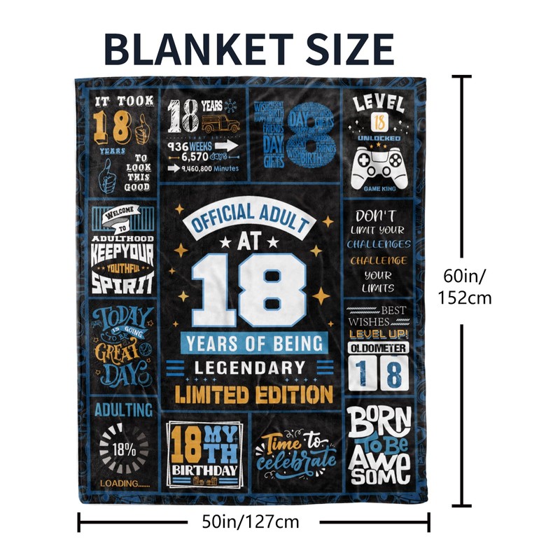 18th Birthday Present for Boys,Black 18th Birthday Decorations for Boys