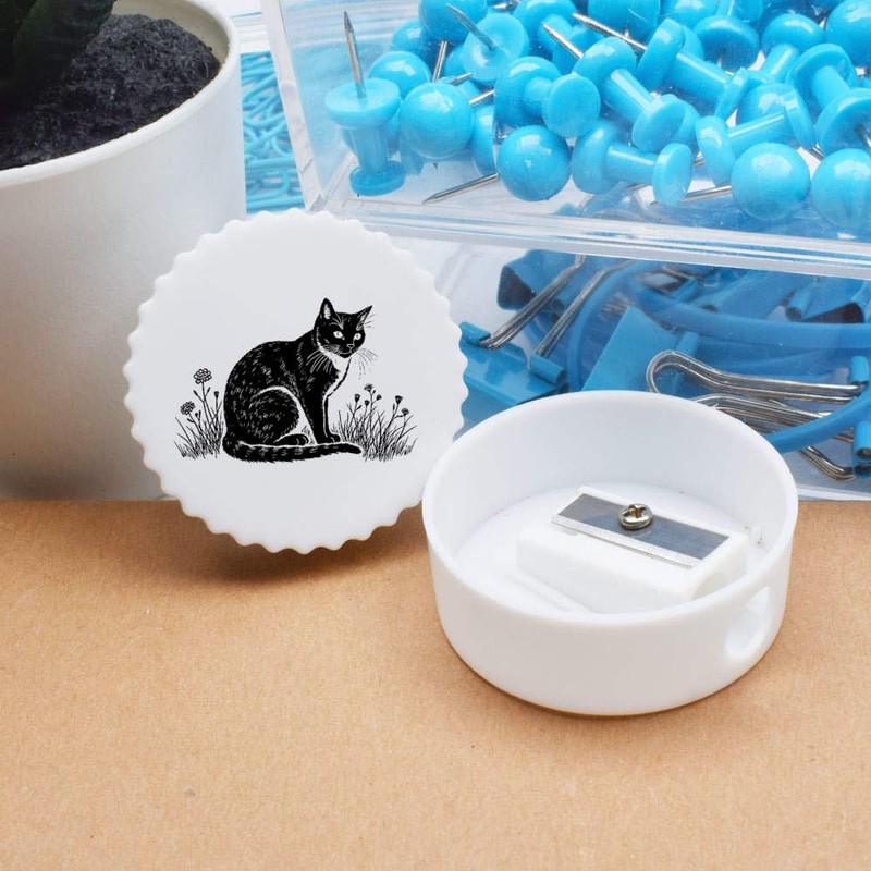 'Cat in Garden' Compact Pencil Sharpener (PS00044741)