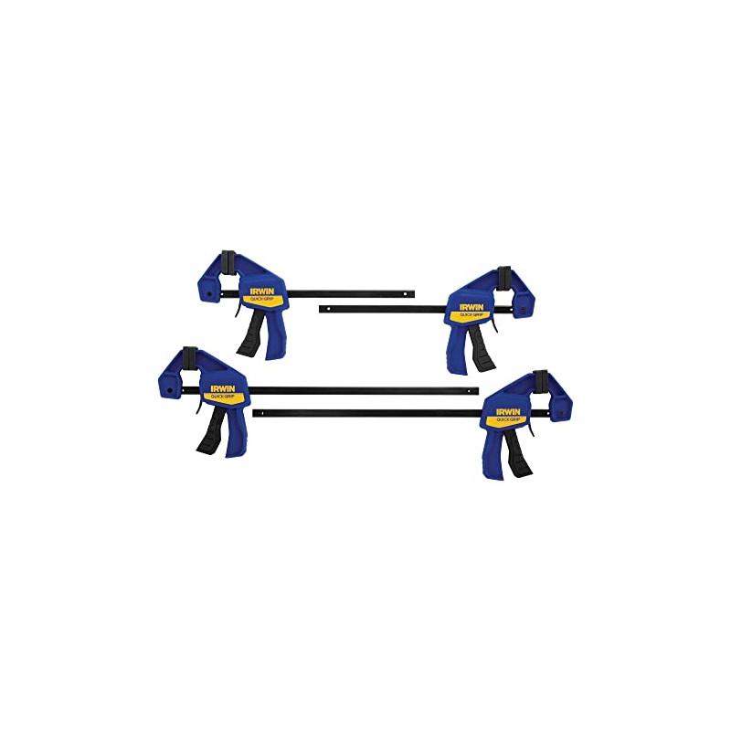 IRWIN QUICK-GRIP Bar Clamp, One-Handed, Mini, 6-Inch (2), 12-Inch (2),