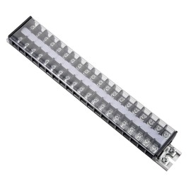 uxcell Barrier Terminal Strip Block 660V 20A Dual Rows 20P DIN Rail Base Screw Connector