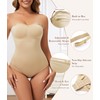 ciksob Strapless Shapewear for Women, Tummy Control Bodysuit with Removable