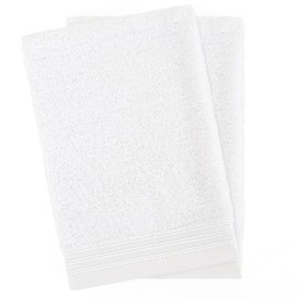 Hammetex Bath Towels 15 x 22 cm, Extra Soft and Absorbent 100% Cotton, 2-Piece Lightweight and Durable Bath Towel, Perfect for Bath, Spa and Gym, White