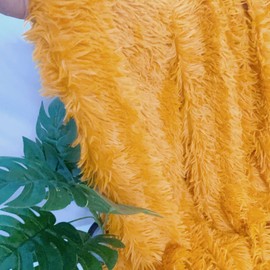 Plush Super Soft Blanket Bedding Sofa Cover Furry Fuzzy Fur Warm Throw Qulit Cozy Couch Blanket for Winter (63"x79", Yellow)