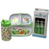 Kids Safari Dinner Set - Divided Plate Cup and Metal