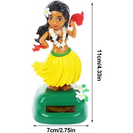 J-ouuo Car Dashboard Toy, Solar Hawaiian Dance Figure Car Dashboard Ornament with Solar Panel, Shake Head Doll Dancing Figure Toy Car Decoration