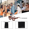 LJCZKA Retro Square Oversized Sunglasses for Women Men Thick Rectangle