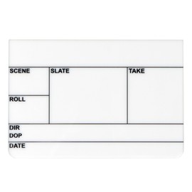 Filmsticks Acrylic Board MEDIUM UK/EU Layout, 280 x 190 mm, Premium Wipe-Clean Film Slate Board, Professional Replacement Clapperboard Board for Film & TV Production