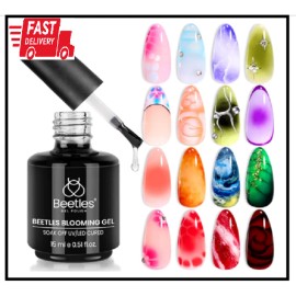 Unbranded Beetles Nail Blooming Gel 15ml Clear Uv Led Blossom Gel Polish for Spreading Eff