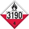 Labelmaster ZEZ213190 UN 3190 Spontaneously Combustible Hazmat Placard, E-Z Removable