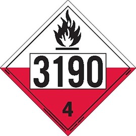 Labelmaster ZEZ213190 UN 3190 Spontaneously Combustible Hazmat Placard, E-Z Removable Vinyl (Pack of 25)