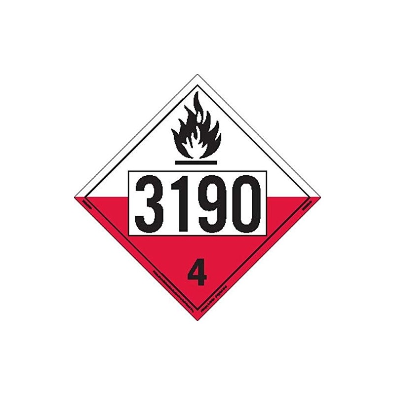 Labelmaster ZEZ213190 UN 3190 Spontaneously Combustible Hazmat Placard, E-Z Removable