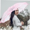 FRCOLOR Raining Folding Umbrella Transparent Travel Umbrella with Creative Floral