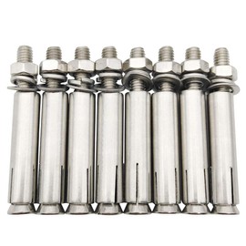 Sipery Expansion Bolts, 304 Stainless Steel External Hex Nut Expansion Screw Bolts Sleeve Anchor M6x60mm 8Pcs