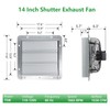 Aibabcue Shutter Exhaust Fan, 14 inch Wall Mount Attic Fans