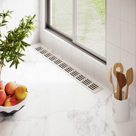 MS Fittings® Aluminum Ventilation Grille bar, Sheet Heating Cover, 60 mm x 200 mm, Different Colors (White-RAL 9010)