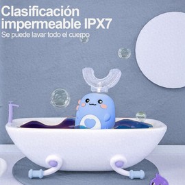 OCEBEEC Cepillo de Dientes Eléctrico Infantil U Dental Pro Sensorial 360 - Tecnología Avanzada, en forma de U,para Niños de 2 a 12 Años, 3 Modos de Cepillado, Función de Memoria Automática (Azul)