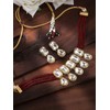 Aheli Crystal Pearl Collar de gargantilla nupcial étnica con aretes