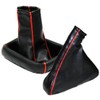 AERZETIX Black Gusset Gear Hand Brake Red Fits Vauxhall Astra