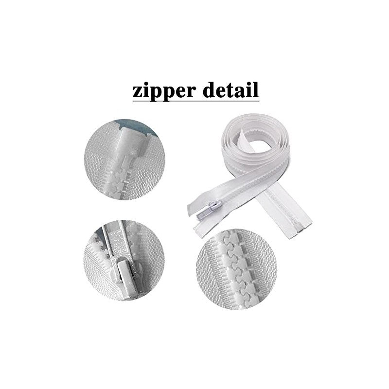 Sawoake 2PCS #5 45 Inch Separating Jacket Zippers for Sewing