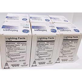 GE Lighting 40673 60-Watt, 120V Edison Floodlight PAR16 Light Bulb 6 Pac