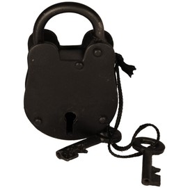 3" Antique Style Padlock - Iron Jailer Lock with Keys [Misc.]