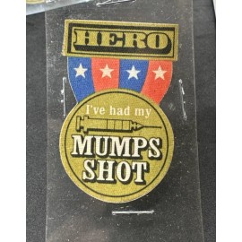 Rare 1960s "I've Had My Mumps Shot" Unused Hero Fabric Sticker