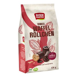 Rosengarten Spelt Waffle Rolls, Dark Bitter 150 g (1)