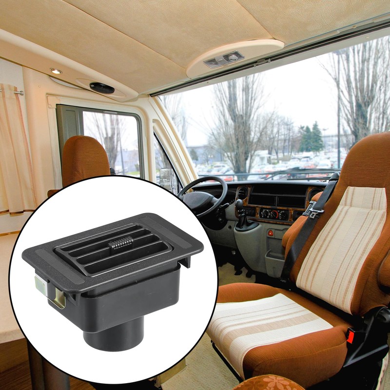 ACROPIX 12x7cm Rectangular Black AC Air Vent Fits RV Bus