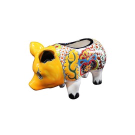 Talavera Pig Planter - 9.25"h X 6"w X 13.5"l Decoration A