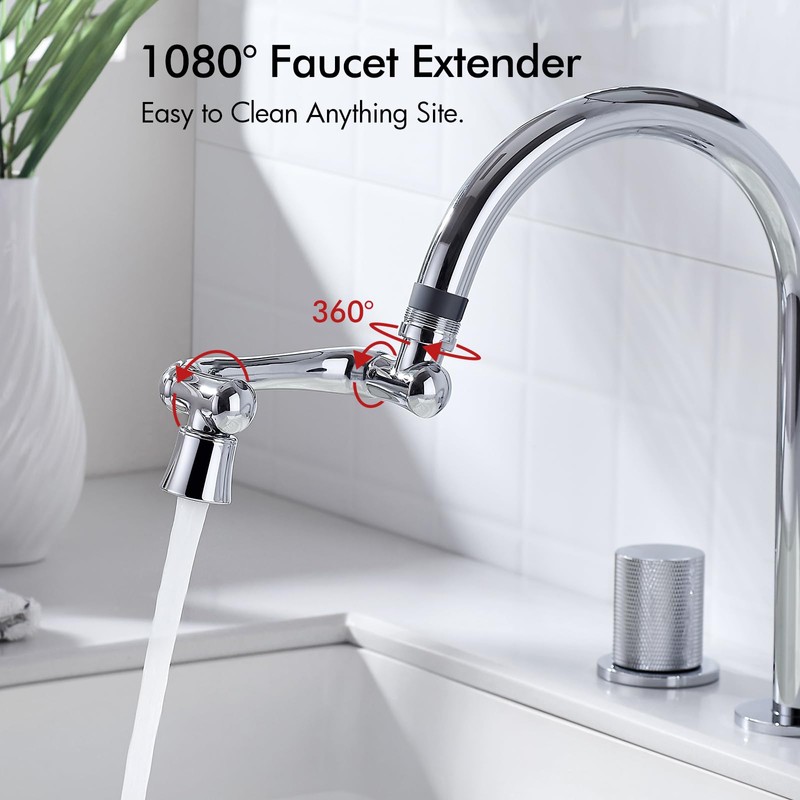 BAGNOLUX Brass 1080° Swivel Faucet Extender for Bathroom Sink, 2
