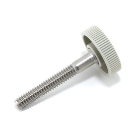 1/4"-20 x 1-3/4" Thumb Screw Stainless Steel - Gray Knurled Round Plastic Oversized Knob - Standard/Coarse Thread ThumbScrew - Length: 1.750" - Proudly Built in USA - Package of (4)