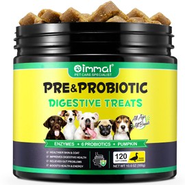 Probiotics for Dogs Digestive Health, Digestive Soft Chews for Dogs, Dog Probiotics and Digestive Enzymes, 120 Dog Chews Omega-3 & 6, Vitamin, Improve Digestion, Immunity