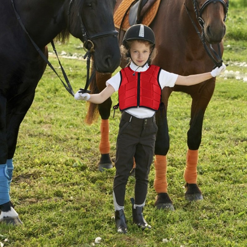 Kids Equestrian Vest Foam Padded Safety Horse Riding Protective Gear