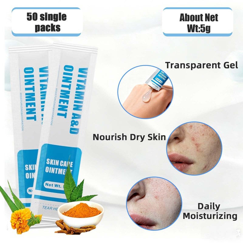 Gakonp 50pcs Tattoo Aftercare Ointment Vitamin A&D Moisturizing Gel