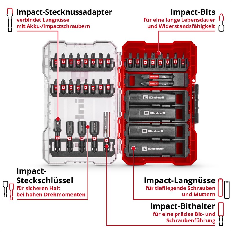 Original Einhell M-CASE 35-Piece Impact Bit and Socket Set (25