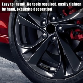 Zpana Spiked Shape Car Tire Valve Stem Cap, 8PCS Aluminum Alloy Dustproof Vehicle Wheel Tyre Valve Stem Cover, Auto Rim Valve Stem Protection Accessories, Universal for SUV Sedan Truck (Black)