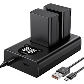 ENEGON EN-EL25 Battery (2 Packs-1600mAh), Smart LED Dual Charger Kit for Nikon Z50 Z30 ZFC Z50ii Digital Camera