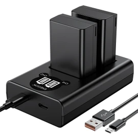 ENEGON EN-EL25 Battery (2 Packs-1600mAh), Smart LED Dual Charger Kit for Nikon Z50 Z30 ZFC Z50ii Digital Camera