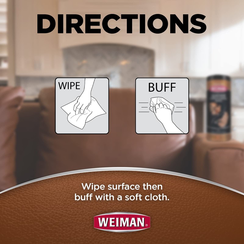 Weiman Leather Cleaner Wipes - Clean Condition UV Protection Help